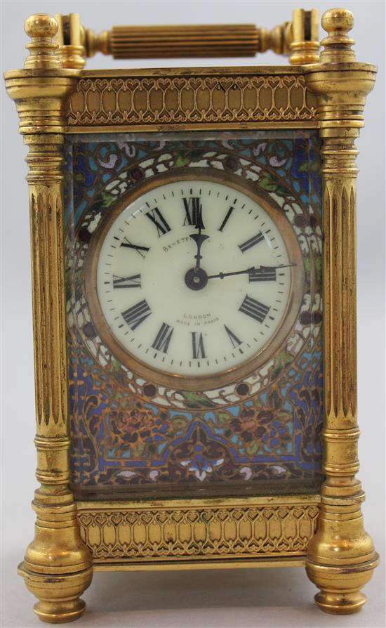 An Edwardian ormolu carriage timepiece, 5.5in.